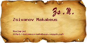 Zsivanov Makabeus névjegykártya